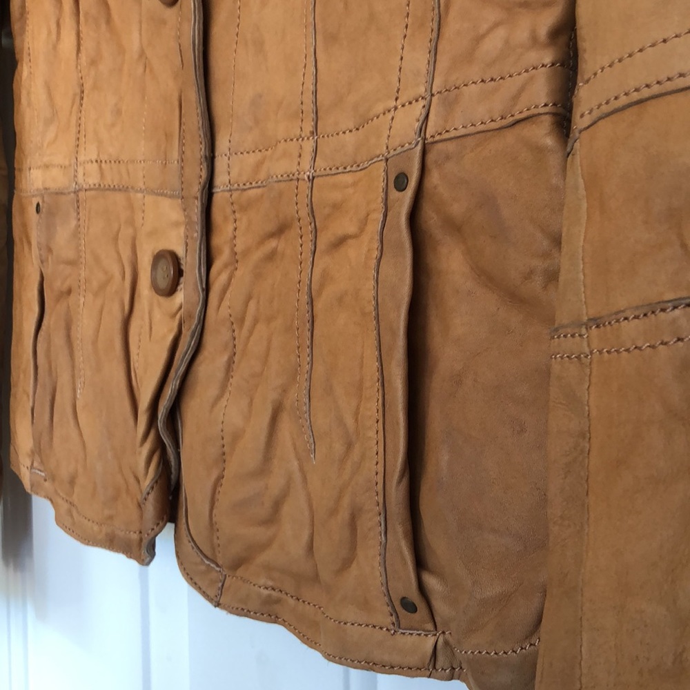 Mango Genuine Leather Rustic Jacket - image 3